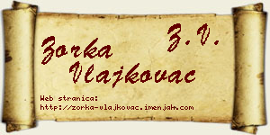 Zorka Vlajkovac vizit kartica